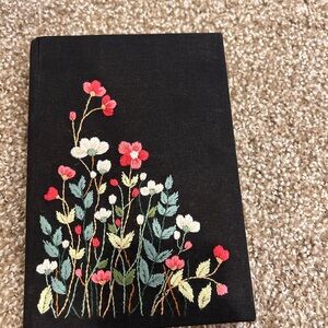 Floral Embroidered Black Notebook